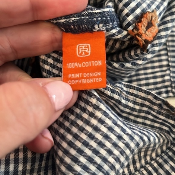 Tori Richard gingham pattern hula girls shirt | size Large - Picture 7 of 8